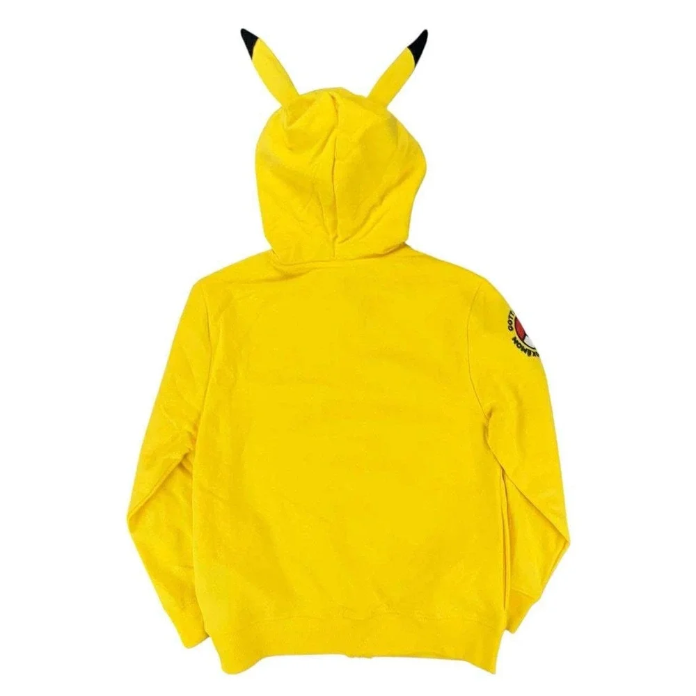 Pokemon Pikachu Hoodie Zip Up Kids Size‎ xL 14/16 NWT Yellow Cosplay Ears